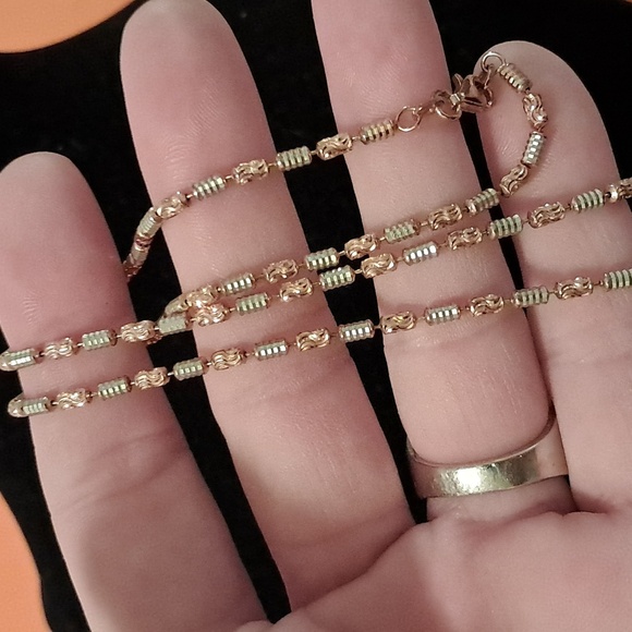 Bar Chain Italian 14kt Rose Gold Over 925 Sterling Silver Necklace. - Picture 1 of 4